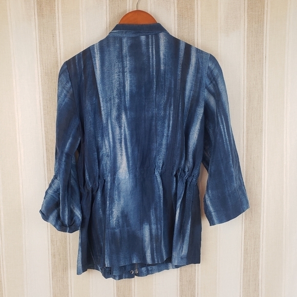 Chico's Lightweight‎ Linen Blend Jacket Blue Size 1 (Medium) - Picture 8 of 8